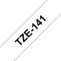 Brother TZe141 Cinta Laminada Generica de Etiquetas - Texto negro sobre fondo tr