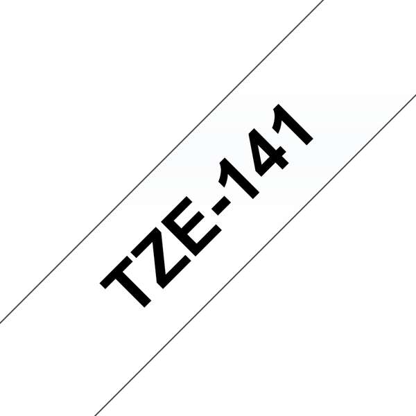 Brother TZe141 Cinta Laminada Generica de Etiquetas - Texto negro sobre fondo tr