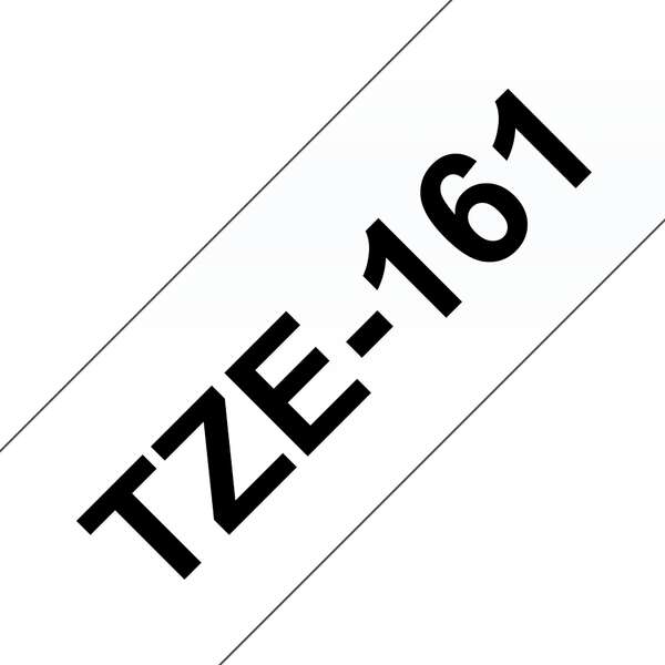 Brother TZe161 Cinta Laminada Generica de Etiquetas - Texto negro sobre fondo tr