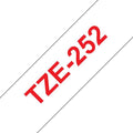 Brother TZe252 Cinta Laminada Generica de Etiquetas - Texto rojo sobre fondo bla