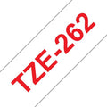 Brother TZe262 Cinta Laminada Generica de Etiquetas - Texto rojo sobre fondo bla