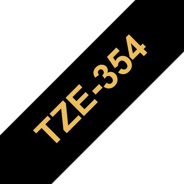Brother TZe354 Cinta Laminada Generica de Etiquetas - Texto dorado sobre fondo n