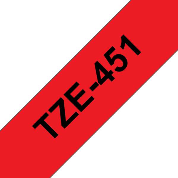 Brother TZe451 Cinta Laminada Generica de Etiquetas - Texto negro sobre fondo ro