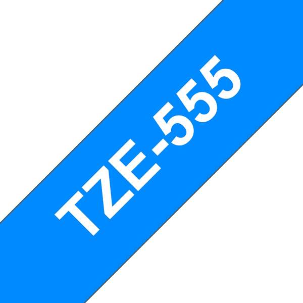 Brother TZe555 Cinta Laminada Generica de Etiquetas - Texto blanco sobre fondo a