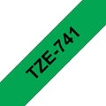 Brother TZe741 Cinta Laminada Generica de Etiquetas - Texto negro sobre fondo ve