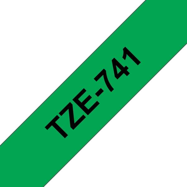 Brother TZe741 Cinta Laminada Generica de Etiquetas - Texto negro sobre fondo ve