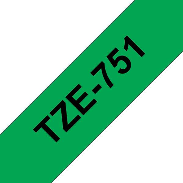 Brother TZe751 Cinta Laminada Generica de Etiquetas - Texto negro sobre fondo ve