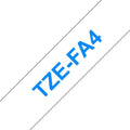 Brother TZeFA4 Cinta Textil Generica de Etiquetas - Texto azul sobre fondo blanc