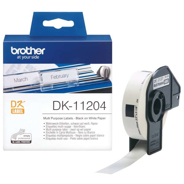 Brother DK11204 - Etiquetas Originales Precortadas Multiproposito - 17x54 mm - 4