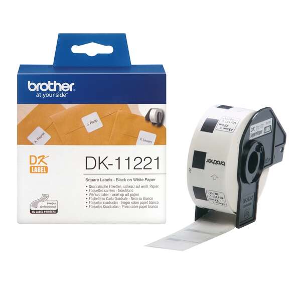 Brother DK11221 - Etiquetas Originales Precortadas Cuadradas - 23x23 mm - 1000 U