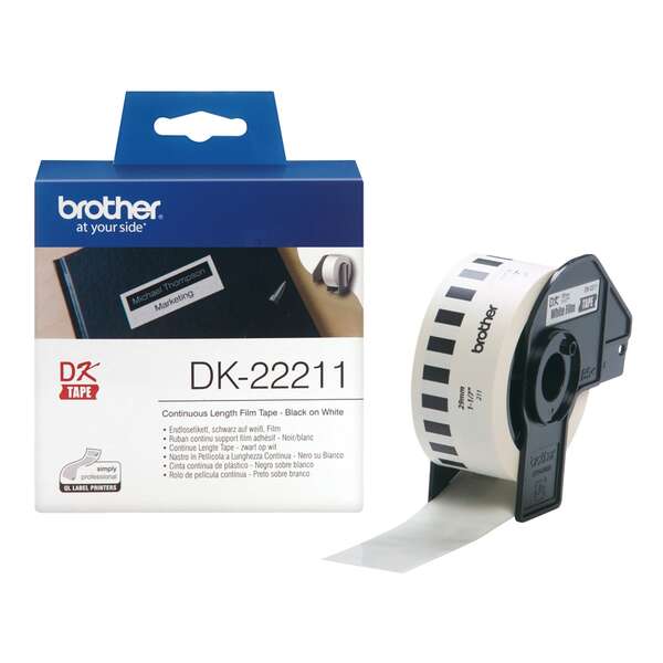 Brother DK22211 - Etiquetas Originales de Tamaño personalizado de pelicula plast