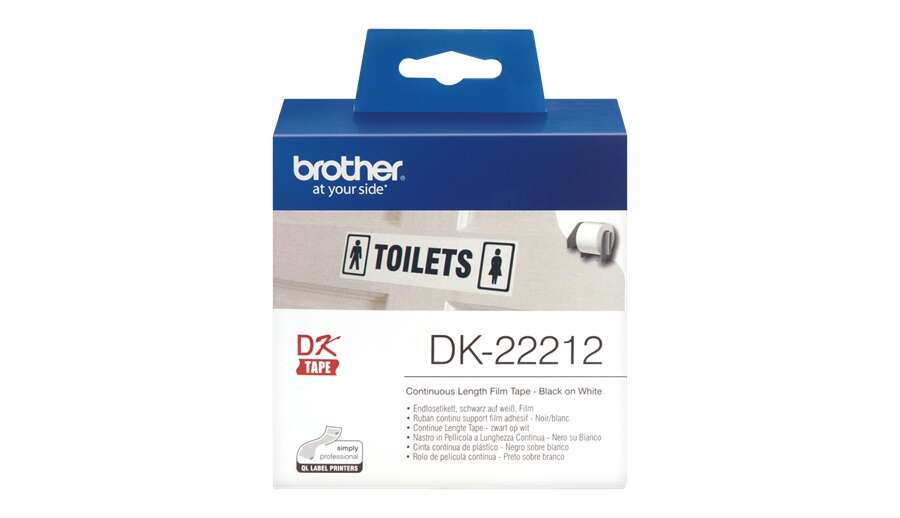 Brother DK22212 - Etiquetas Originales de Tamaño personalizado - Ancho 62mm x 15