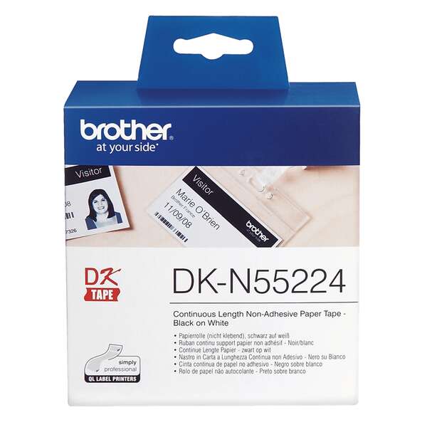 Brother DKN55224 - Etiquetas No Adhesivas Originales de Tamaño personalizado - A