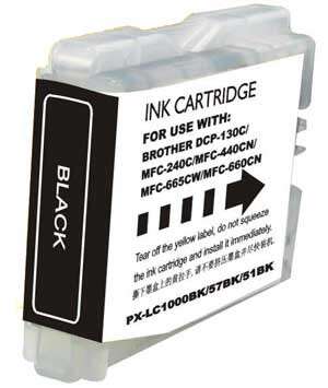 Brother LC1000XL/LC970XL Negro Cartucho de Tinta Generico - Reemplaza LC1000BK/L