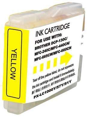 Brother LC1000XL/LC970XL Amarillo Cartucho de Tinta Generico - Reemplaza LC1000Y