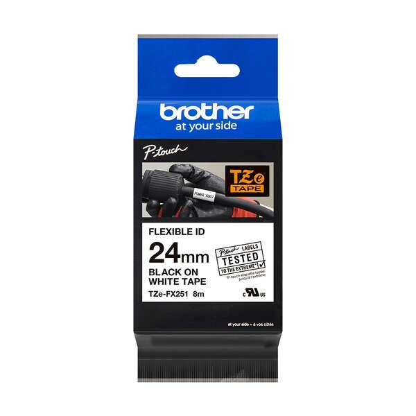 Brother TZeFX251 Cinta Laminada Flexible Original de Etiquetas - Texto negro sob