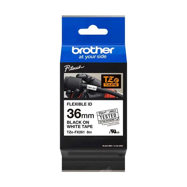 Brother TZeFX261 Cinta Laminada Flexible Original de Etiquetas - Texto negro sob