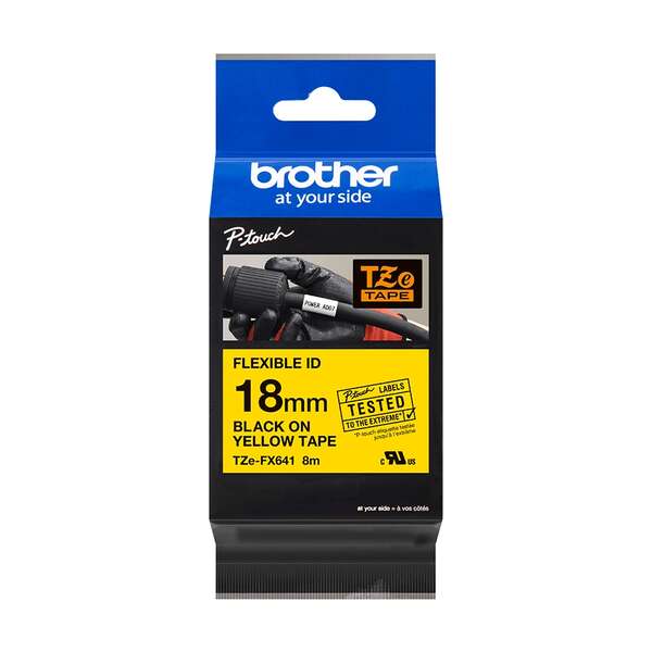 Brother TZeFX641 Cinta Laminada Flexible Original de Etiquetas - Texto negro sob