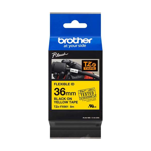 Brother TZeFX661 Cinta Laminada Flexible Original de Etiquetas - Texto negro sob