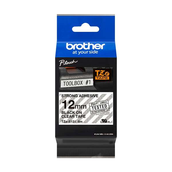 Brother TZeS131 Cinta Laminada Super Adhesiva Original de Etiquetas - Texto negr
