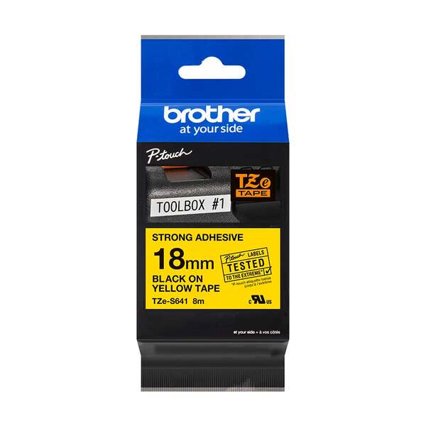 Brother TZeS641 Cinta Laminada Super Adhesiva Original de Etiquetas - Texto negr