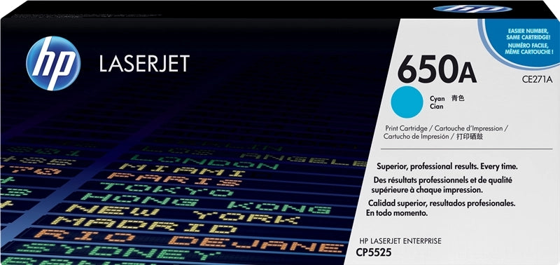 HP CE271A Cyan Cartucho de Toner Original - 650A
