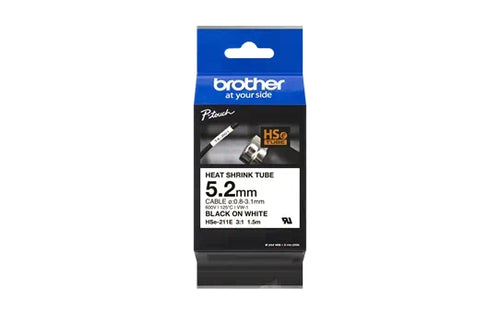 Brother HSE211E Cinta Tubo Termorretractil Original de Etiquetas para Cables - T