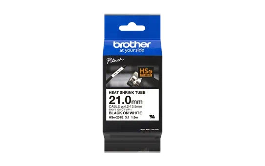 Brother HSe251E Cinta Tubo Termorretractil Original de Etiquetas para Cables - T