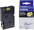 Brother TC601 Cinta Laminada Original para Rotuladora - Texto Negro sobre Fondo 