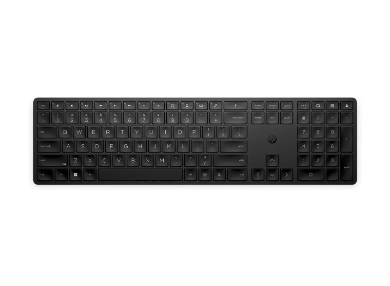 HP 455 Teclado Inalambrico Programable 2.4GHz - Mas de 20 Teclas Programables - Teclas Contorneadas con Recorrido 2 mm - Patas Ajustables - Bateria hasta 20 Meses - Color Negro