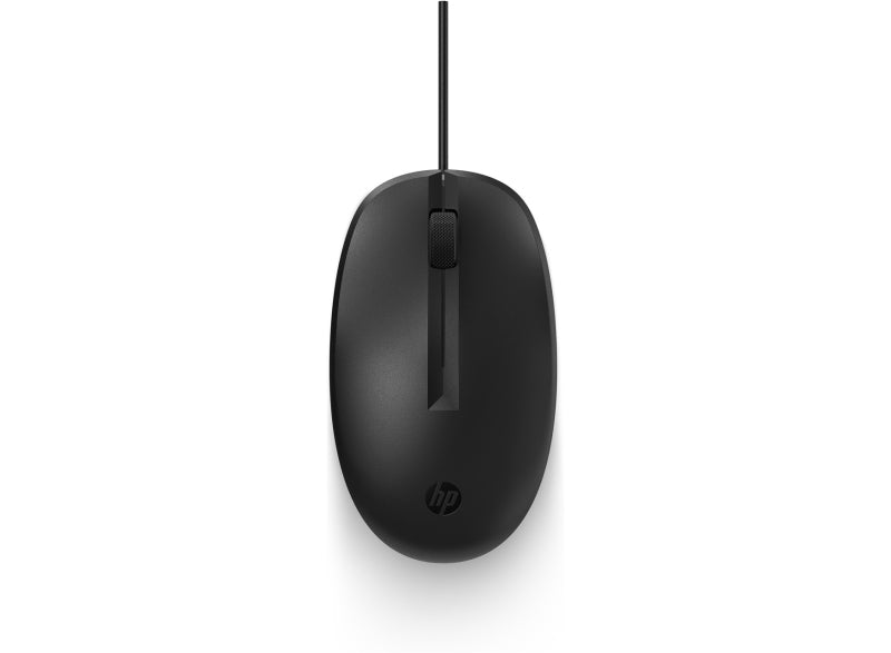 HP 125 Raton USB - Sensor Optico 1200 DPI - Diseño Ambidiestro Ergonomico - 3 Botones con Rueda de Desplazamiento - Color Negro
