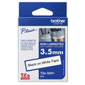 Brother TZEN201 Cinta No Laminada Original - Texto Negro sobre Fondo Blanco - An