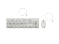 HP 225 Combo Teclado y Raton USB G2 - Tecla Copilot - Patas Ajustables - Raton Optico 1200 DPI - Plug & Play - Facil de Limpiar - Fabricado con Material Reciclado - Color Blanco